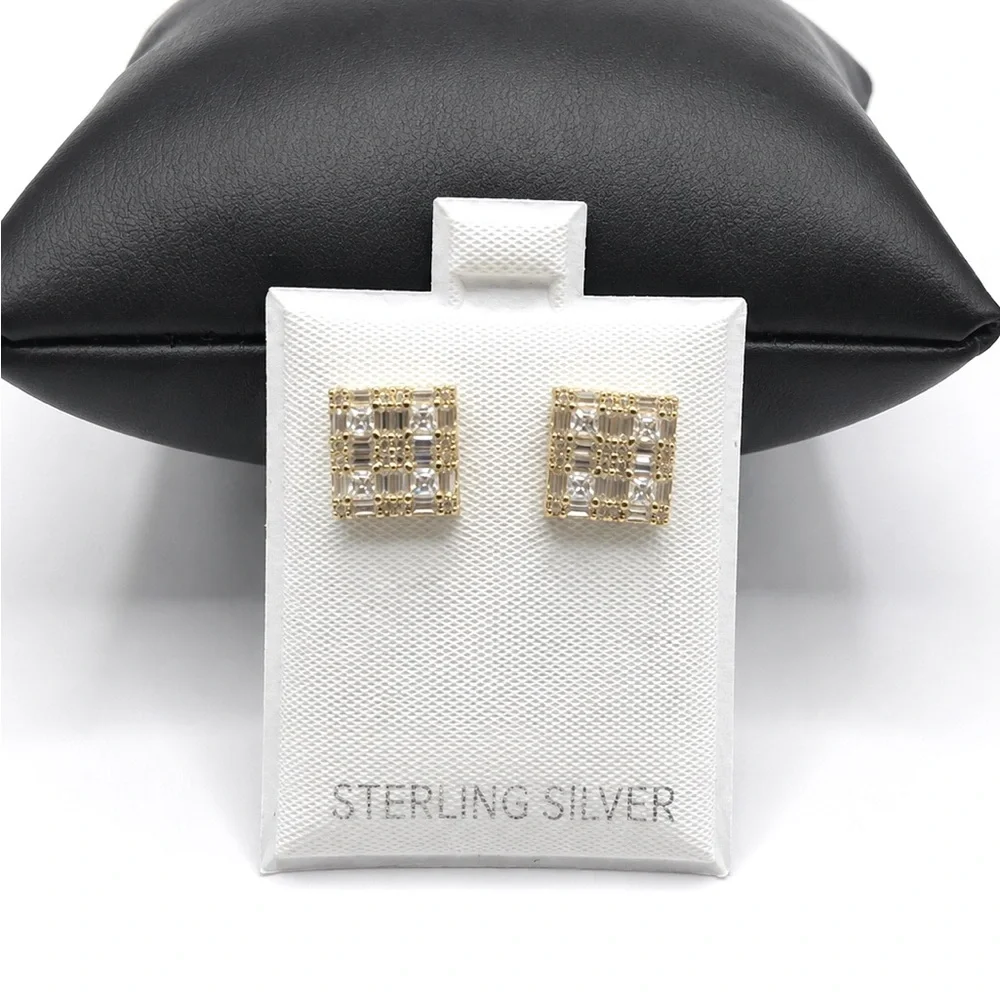 925 Sterling Silver 1.00CTW MOISSANITE Square Stud Earrings
